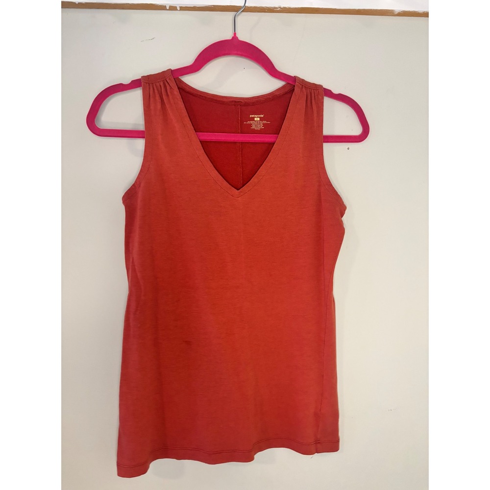 Patagonia Organic Cotton Tank Terracotta Orange Minimal Summer Womens S